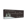 thumbnail image 3 of Most Wonderful Time Holiday Phrase Snowfield Trees Inspirational Graphic Art Gallery-Wrapped Canvas Print Wall Art, 3 of 7