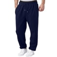 thumbnail image 2 of Hearthz Baggy Sweatpants for Men Wide Leg Lounge Mens Joggers Lightweight Drawstring Mens Sweat Pants with Pockets Navy XL, 2 of 8