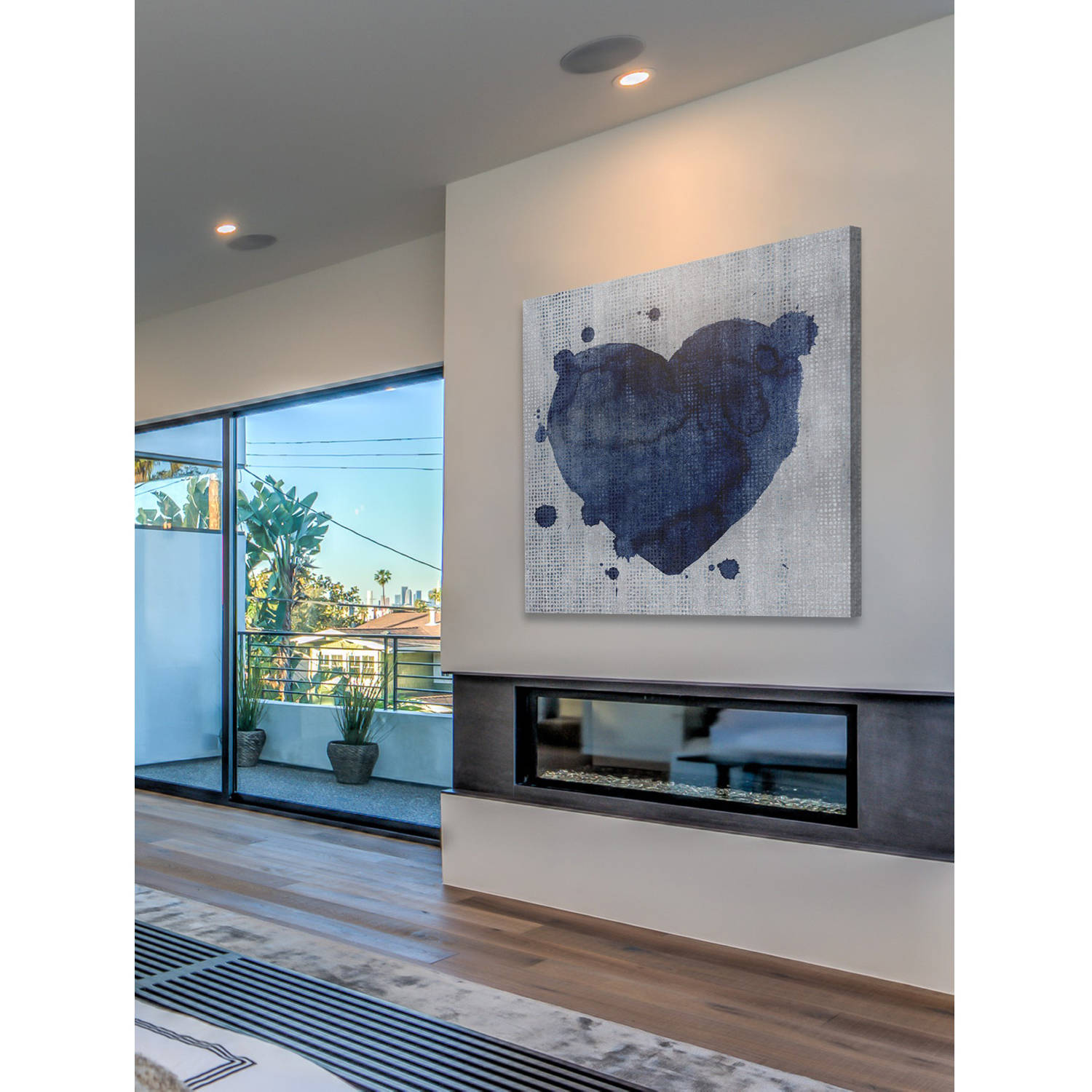 "Blue Heart" Painting Print on Wrapped Canvas