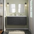 thumbnail image 2 of Wall Mount Double Sink Vanity Cabinet, Dark Grey Gray White, Wood, Mid Century Hotel Bedroom Bathroom, Modern Contemporary HB34078, 2 of 10