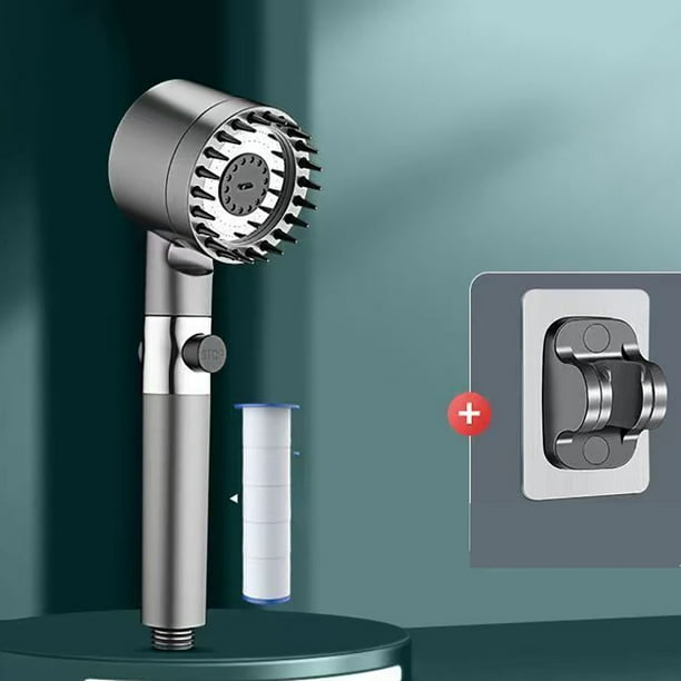 Cabezal de ducha Ducha de mano con ahorro de agua de alta presión Cabezal de ducha de masaje con 4 modos Soporte Filtro Multifuncional Baño ajustable Cabezal de ducha embellecedor de la piel para