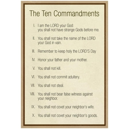 - The Ten Commandments - Catholic Poster - 13x19