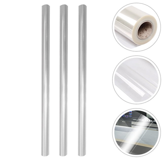 FUEENIRVA 3 Rolls Floor Sticker Oilproof PVC Transparent Self-adhesive Bathroom Wall Stickers