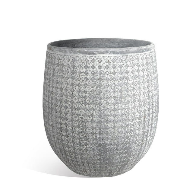 Maceta Worth Garden Gris Redonda 30,48 cm x 38,1 cm Óxido de Magnesio
