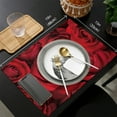 thumbnail image 7 of Placemat Valentine Rose Flower Red 4/6pcs Table Pad Mats for Dining Table Home Kitchen r Accessories Linen Coaster, 7 of 7