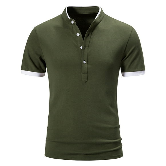 Cathalem Slim Fit Polo Shirts for Men Moisture Wicking Quick-Dry Short Sleeve Casual Polo Shirts,Army Green XL