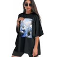 thumbnail image 3 of Plus Size Shirt for Women Black Tops for Women Short Sleeves Shirt for Women Snow Environment T Shirt Crewneck Shirt for Women XL, 3 of 5