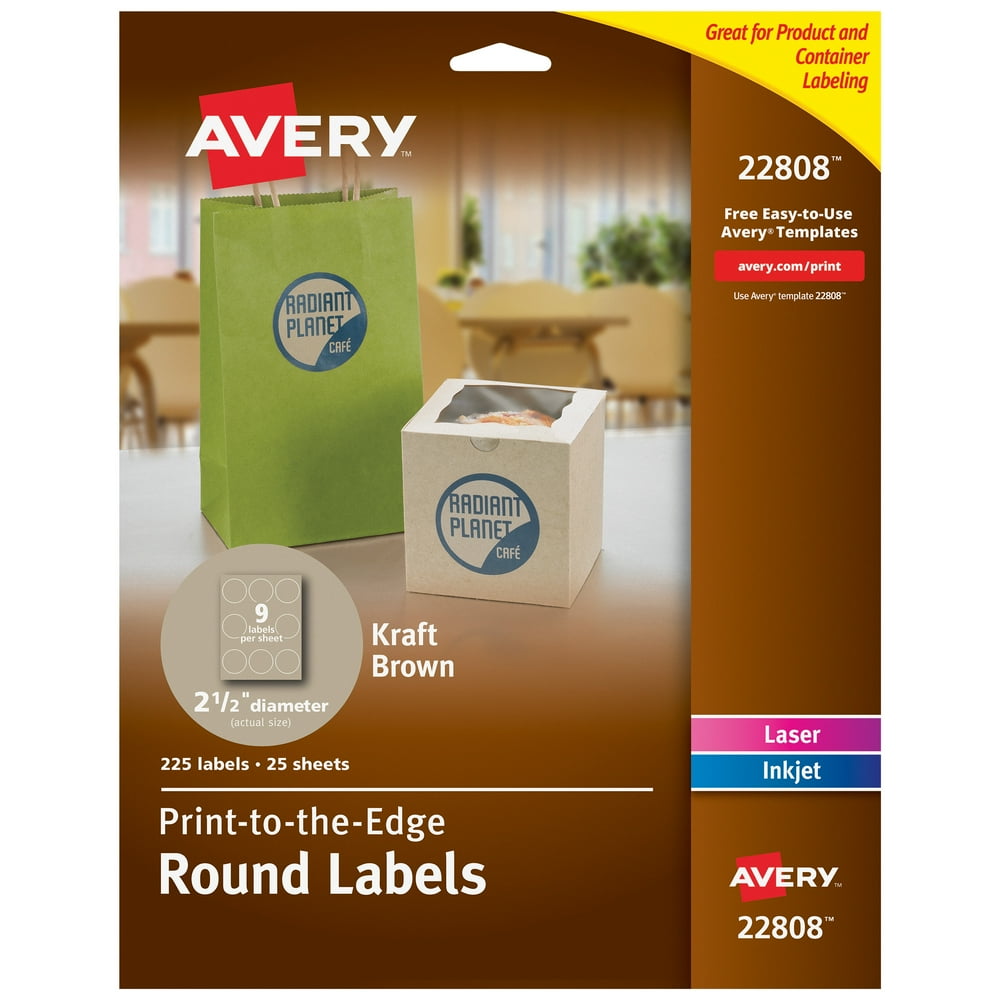 Avery round labels 22808