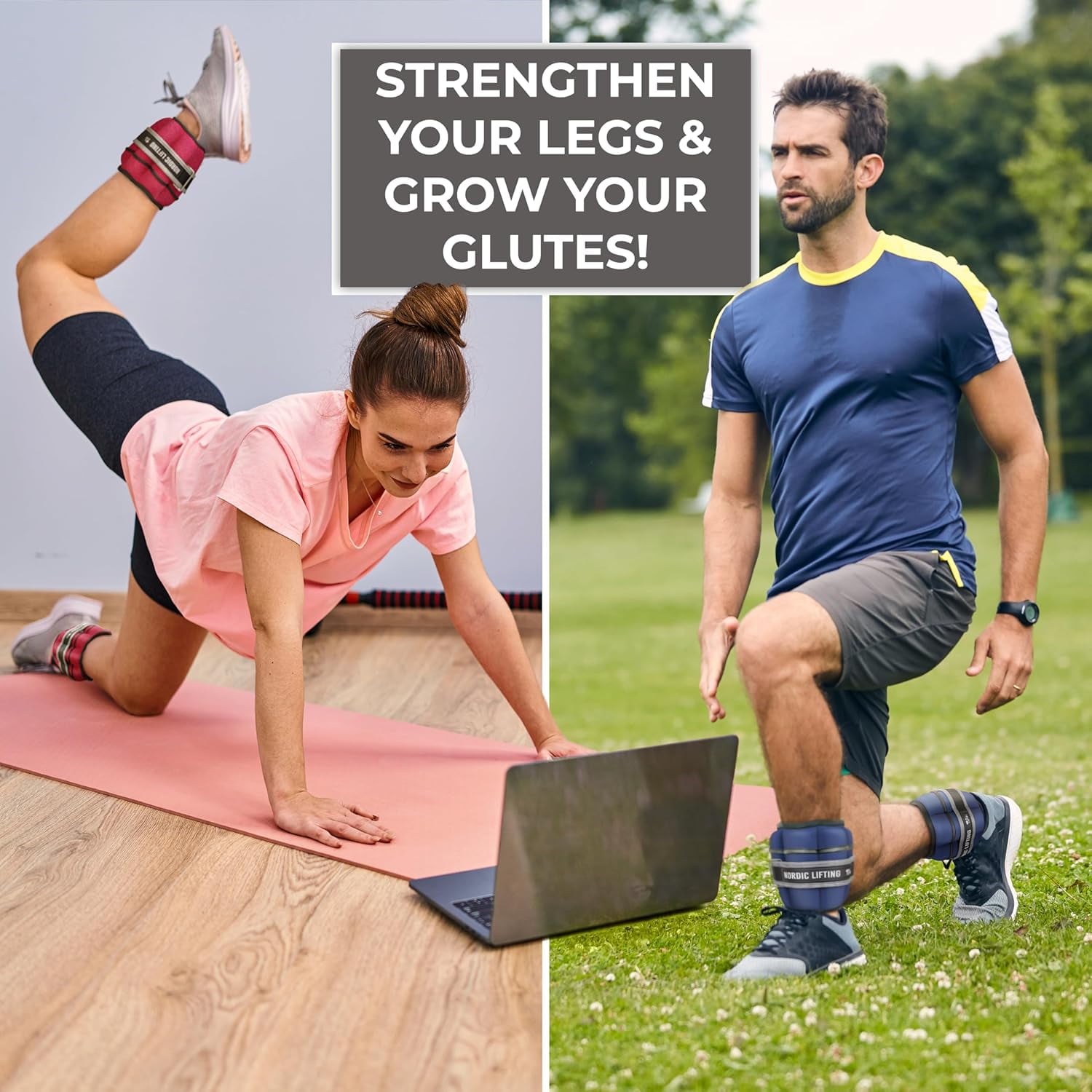 Nordic Lifting Adjustable Ankle Weights for Women & Men 2-10 lbs, Moss Green, 1 Pair