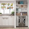 thumbnail image 3 of LALILO Kitchen Curtain Valance Colorful Trees Simple Geometric Rod Pocket Window Curtain 52"x 18" Set of 2, 3 of 7
