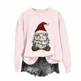 thumbnail image 4 of Tops for Women Plus Size Christmas Printed Long Sleeved Round Neck Off Shoulder Sweatshirt Pink7 XXL, 4 of 6