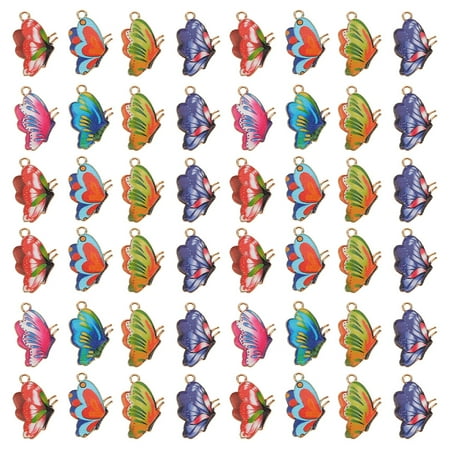 

48Pcs Butterfly Charms Pendant Enamel Butterflies Pendants Necklace Bracelet Charms Jewellery Crafts