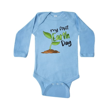 

Inktastic My 1st Earth Day Sprouting Plant Gift Baby Boy or Baby Girl Long Sleeve Bodysuit