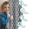 thumbnail image 3 of Blackout Kids Curtains,Gray Geometric Quatrefoil Pattern Childrens Insulated Curtains Set Of 2,Bedroom Essentials,Toddler Room Decor 42x54in(106x137cm), 3 of 5
