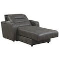 thumbnail image 4 of Reclining Chaise Lounge Chair with USB Charger, StorageCupholder - Power Recliner, Gray, 4 of 8