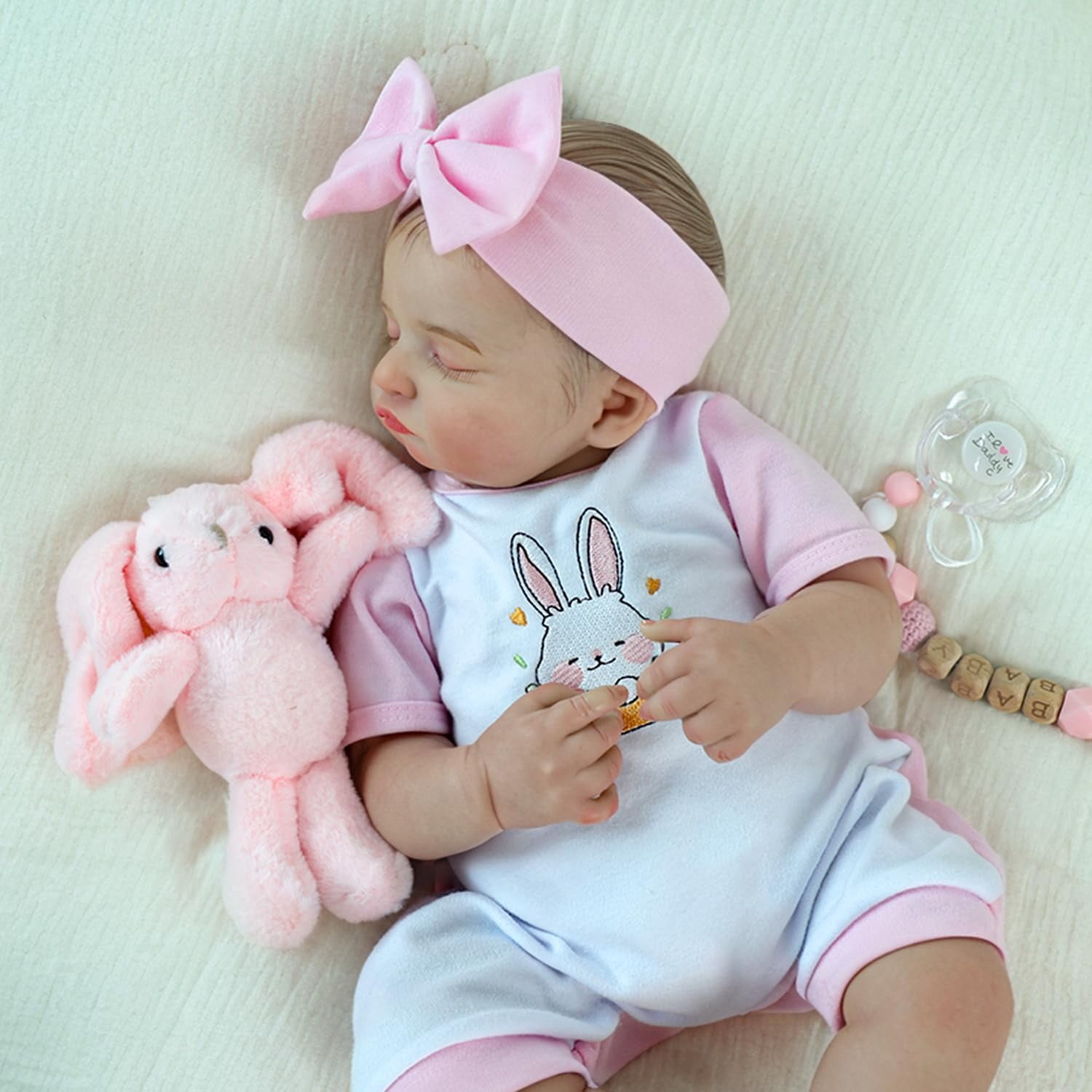 Lifelike Reborn Baby Dolls-20 inch Sleeping Realistic Newborn Baby Dolls, Soft Body with Feeding Toy