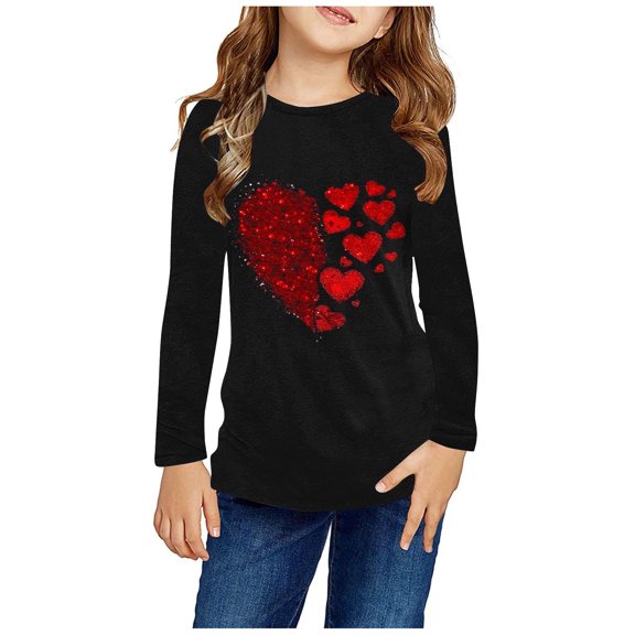 IFNWSV Girls Shirts Long Sleeve Crew Neck Solid Color Pullover Top Casual Soft Cotton Tee for Everyday Multicolor 13 Years