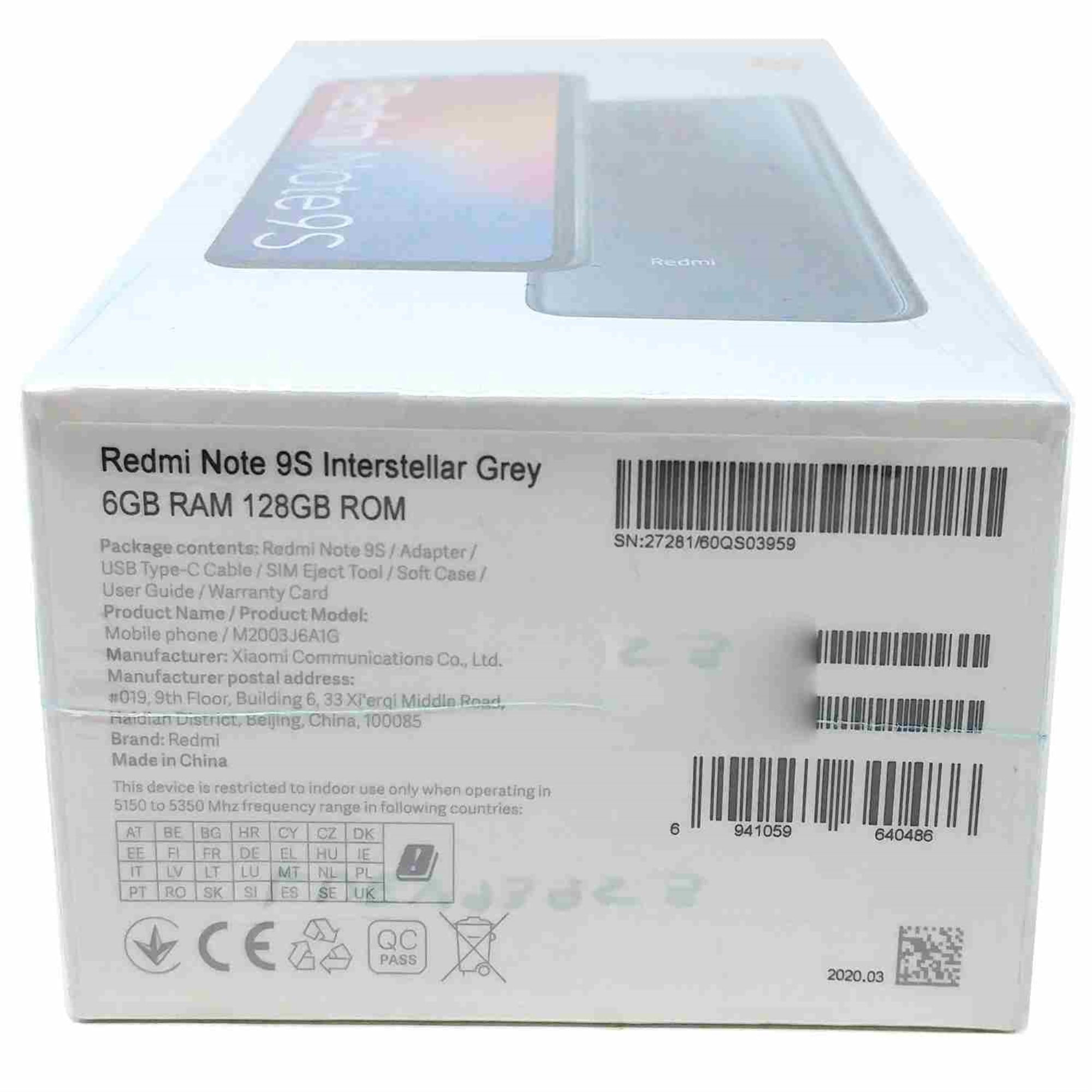 Smartphone xiaomi note 9s 128 6gb 6 67 cinza