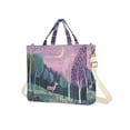 thumbnail image 7 of FORMRS Womens Corduroy Tote Bag Crossbody Shoulder Handbag with Pocket, Green Night Deer, 7 of 7