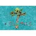 thumbnail image 1 of Carolines Treasures 8711PLMT Welcome Palm Tree On Teal Fabric Placemat, 1 of 1