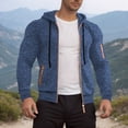 thumbnail image 2 of BOOMNY Mens Hoodies Long Sleeve Knit Hoodie for Men Solid Color Zip Up Pullover Hooded Sweatshirt Cozy Fall Winter Hoodies With Pocket, 2 of 6