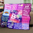 thumbnail image 2 of 8 Year Old Girl Birthday Gift 8th Birthday Decorations Blanket for Girls,Birthday Gifts for Girls Throw Blanket Crown Flowers Birthday Gifts for Kids Rainbow Throw Blanket Gifts for Girls,50"x40", 2 of 6