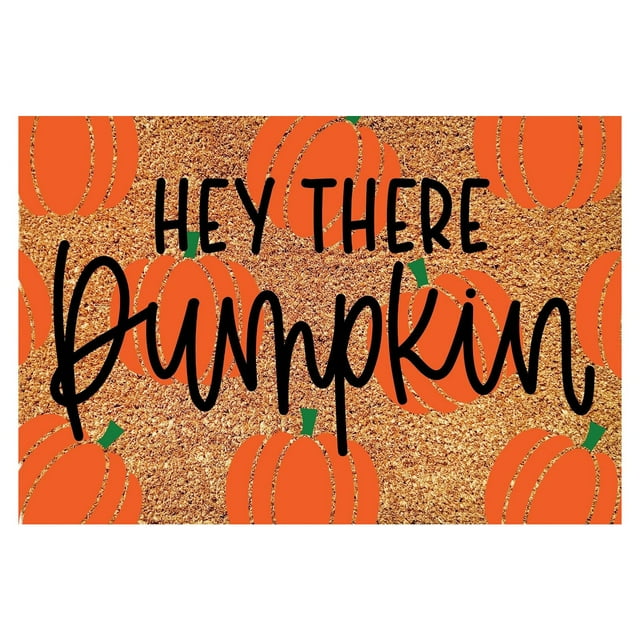 Fall Pumpkin Artificial Coir Doormat,Autumn Door Mat with Non-Slip Backing Fall Decor Mat Autumn Mats for Front Porch,Seasonal Fall Floor Mat,Pumpkin Door Rug,Thanksgiving Decorative,23.62x15.74 Inch