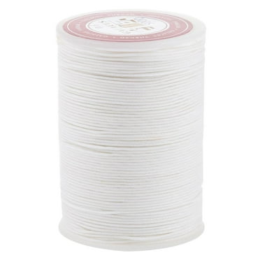 1 piece DIY Round ed String Linen Stitching Thread Cord for Leather craft Work Sewing, 85 Meters / Spool - 0.6mm White