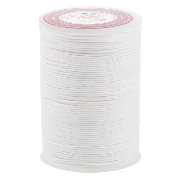 1 piece DIY Round ed String Linen Stitching Thread Cord for Leather craft Work Sewing, 85 Meters / Spool - 0.6mm White