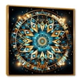 thumbnail image 2 of Designart "Islamic Mandala in Blue and Gold II" Spiritual Framed Wall Art - Global Blue Islam Living Room Framed Canvas Art, 2 of 6