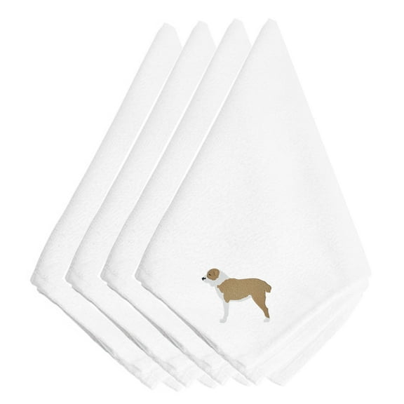 Central Asian Shepherd Dog Embroidered Napkins Set of 4