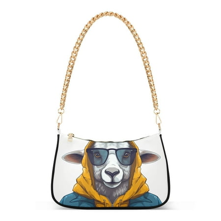 Sheep Hoodie SunglassesWomen Small Shoulder Bag Crossbody Tote Hobo Bags Purse Clutch Handbags with Chain Strap for Women