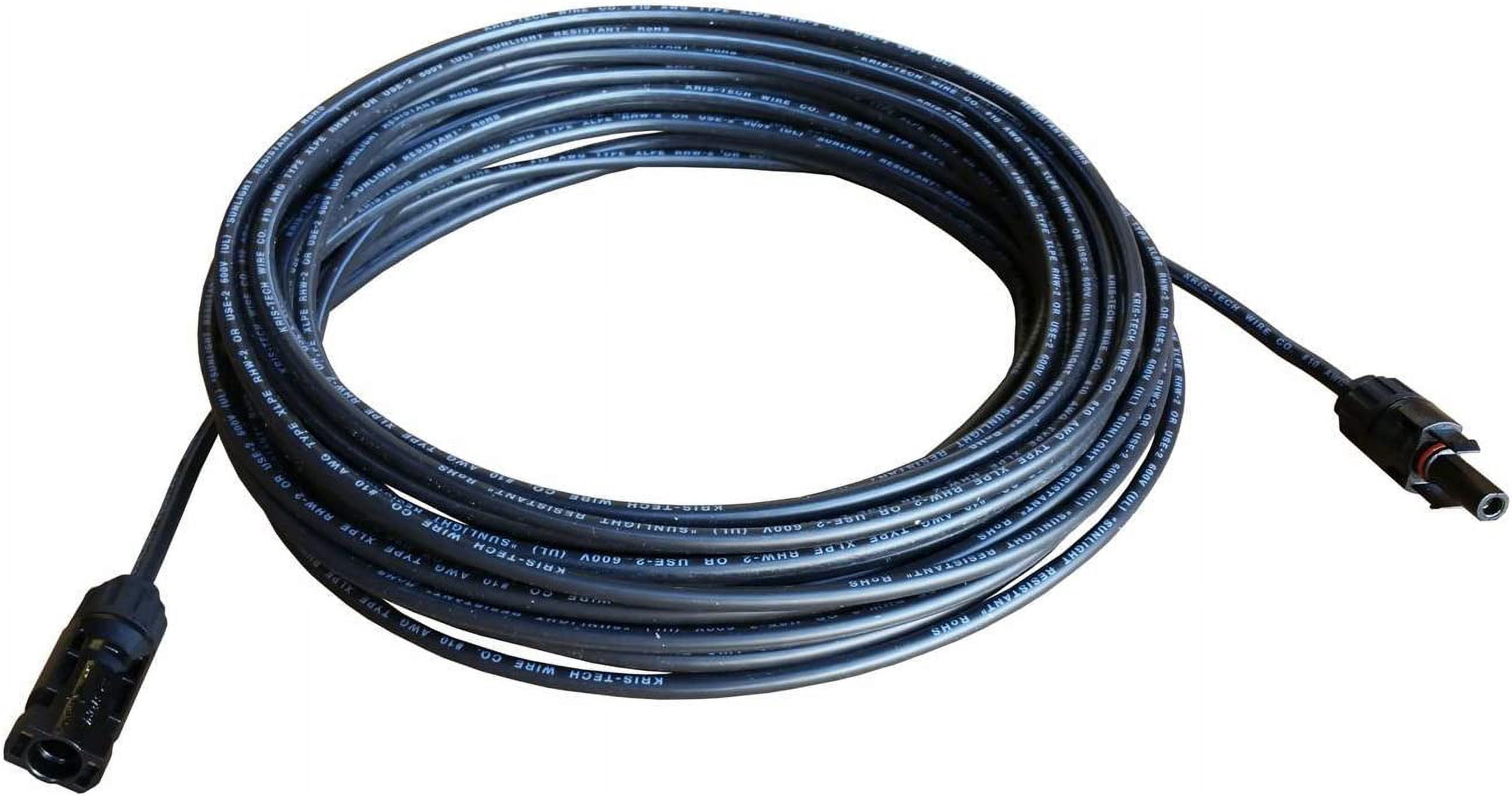 8 AWG 8 Gauge Pair 40 Feet Black + 40 Feet Red Solar Panel Extension Cable Wire Solar Connectors (Variety of Lengths Available)