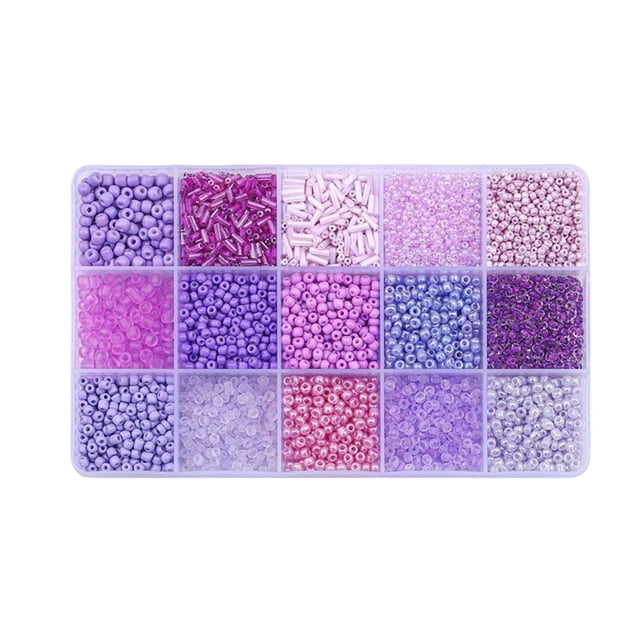 GUOOL Bracelet en Perles de Verre Rondes Colorées avec Boîte de Rangement pour Bricolage