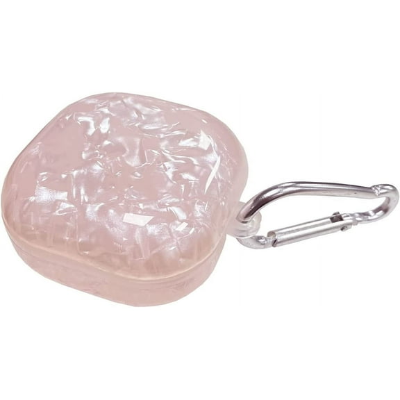 Compatible with Samsung Galaxy Buds 2 Case/Galaxy Buds Pro Case/Galaxy Buds Live Case,Cute Sparkle Shell Pattern Shockproof Protective Cover Case with Keychain-Pink