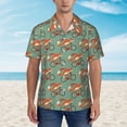 thumbnail image 5 of Foxes On Bicycle Men'S 3d Print Casual Button Down Shirts, Novelty Hawaiian Short Sleeves 2xl, 5 of 8