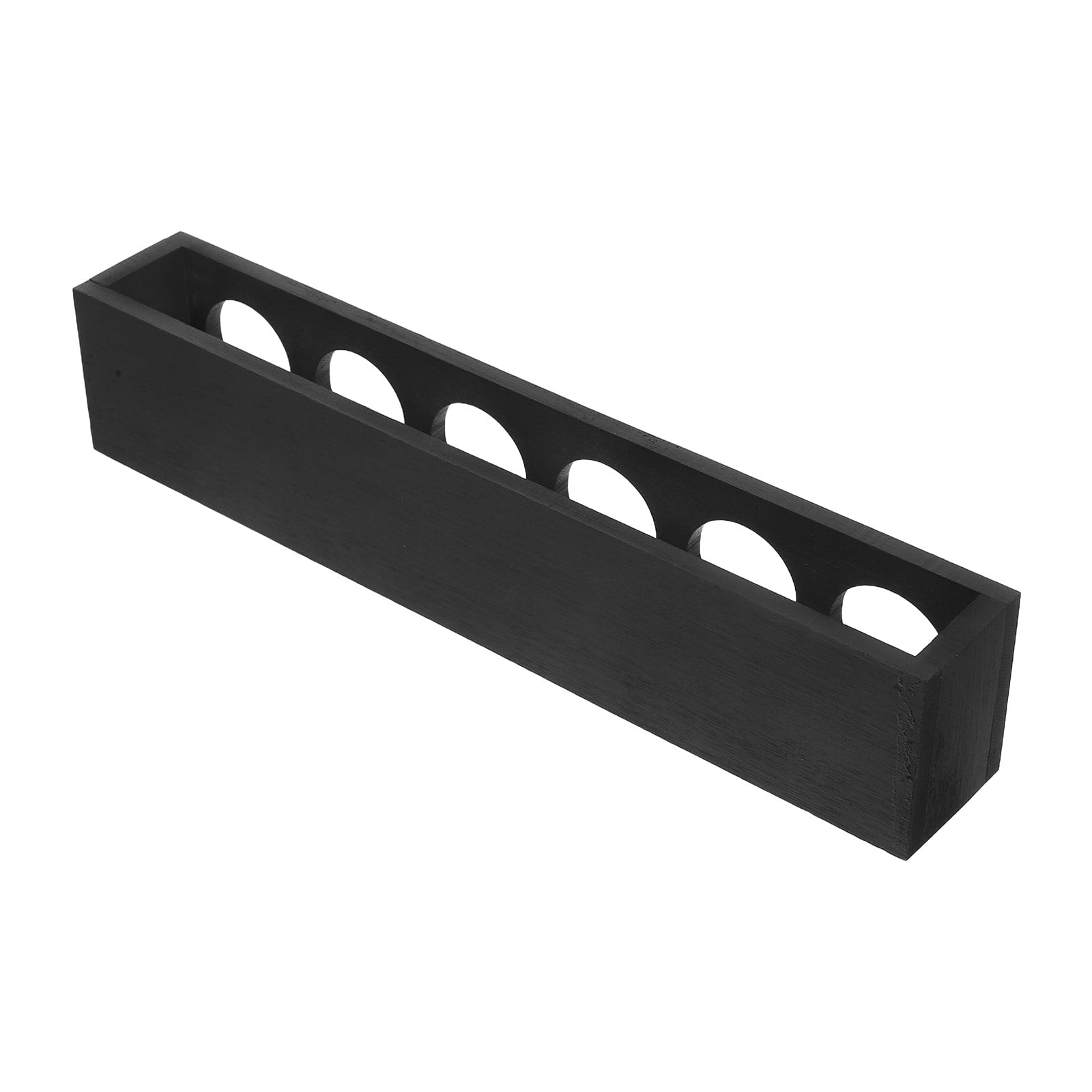 Alasum Black Wooden Wine Glass Serving Organizer Rack for Bar and Kitchen Storage