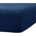 thumbnail image 2 of Fitted Sheets, 500-TC Egyptian Cotton, Full XL (54" x 80") Size Fitted Sheet, 1-PC Fitted Sheet Only, Full XL Size Size Fits 19-22" Deep Pocket Sheets, Navy Blue, 2 of 4