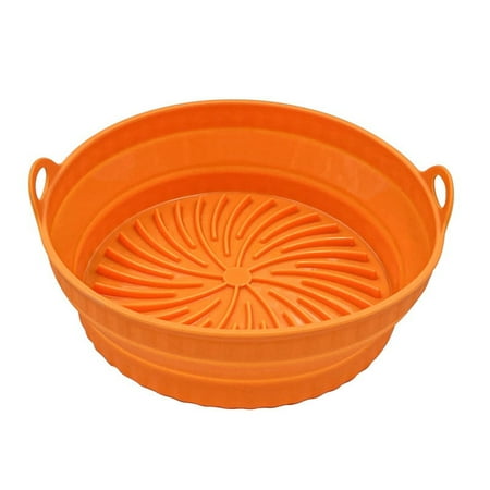 

Meidiya Fryer Baking Pan Food Grade Widely Used Oilproof Foldable Double Ear Bakeware Easy to Clean Air-Fryer Silicone Pot Pan for Kitchen