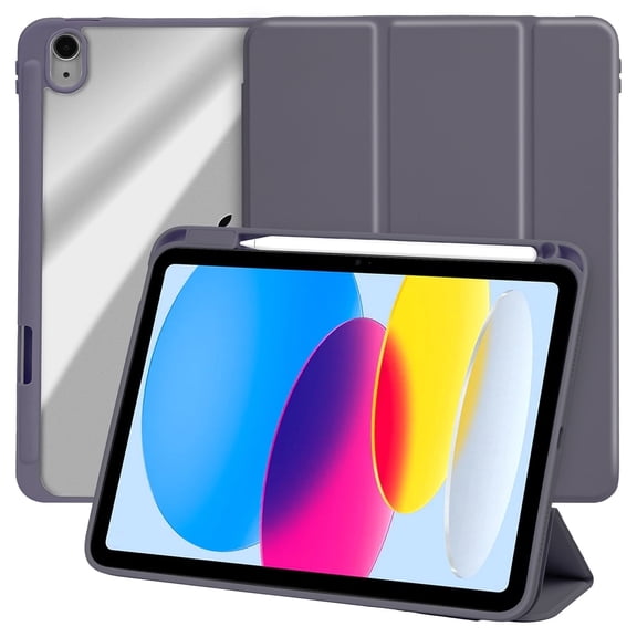 Vena For Apple iPad A16 Case Clear, iPad 10th Generation Case Trifold Stand, iPad 11th Generation Case, Slim Stand Protective Cover, Purple