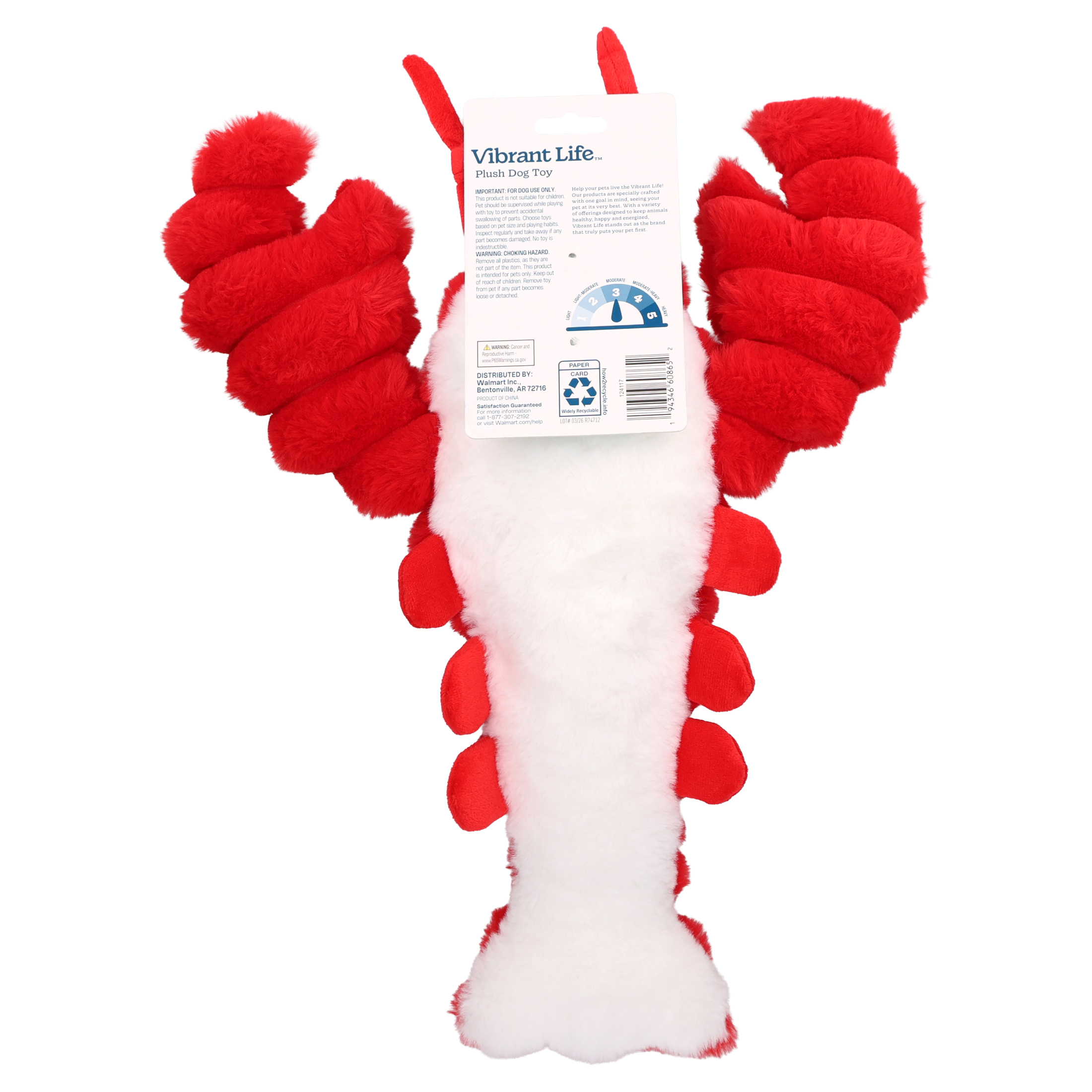 Vibrant Life Red Lobster Plush Dog Toy with Squeaker photo 8