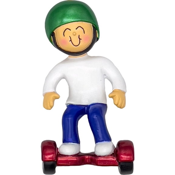 Riding a Hoverboard Male Boy Personalized Christmas Ornament