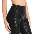 thumbnail image 4 of Women Faux Leather Leggings Leopard Print Liquid Shine Tummy Control Athletic Yoga Pants, 4 of 7