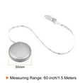 thumbnail image 2 of 2 Pack Round Retractable Measuring Tape 150cm/60-inch Soft Leather Case Tailors Tape Measure, Silver Tone, 2 of 6