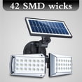 thumbnail image 4 of Luz De Pared Led Solar Microondas Luz De Inducción Del Cuerpo Humano Doble Cabezal Giratorio Hogar Patio Impermeable Farola Solar 42 Leds Monstrate HA014781-00, 4 of 7