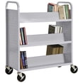 thumbnail image 2 of Double Sided Sloped 6 Shelf Welded Booktruck in Dove Gray, 2 of 7