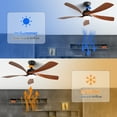 thumbnail image 3 of 52 Inch Indoor Ceiling Fan With 3 Color Dimmable 5 ABS Blades Remote Control Reversible DC Motor Black With Led Light, 3 of 10