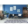 thumbnail image 2 of Ladole Rugs Shaggy Fes Made in Europe Beautiful Abstract Polypropylene Area Rug Carpet in Dark Blue White, 8x11 (7'10" x 10'5" , 240cm x 320cm), 2 of 3