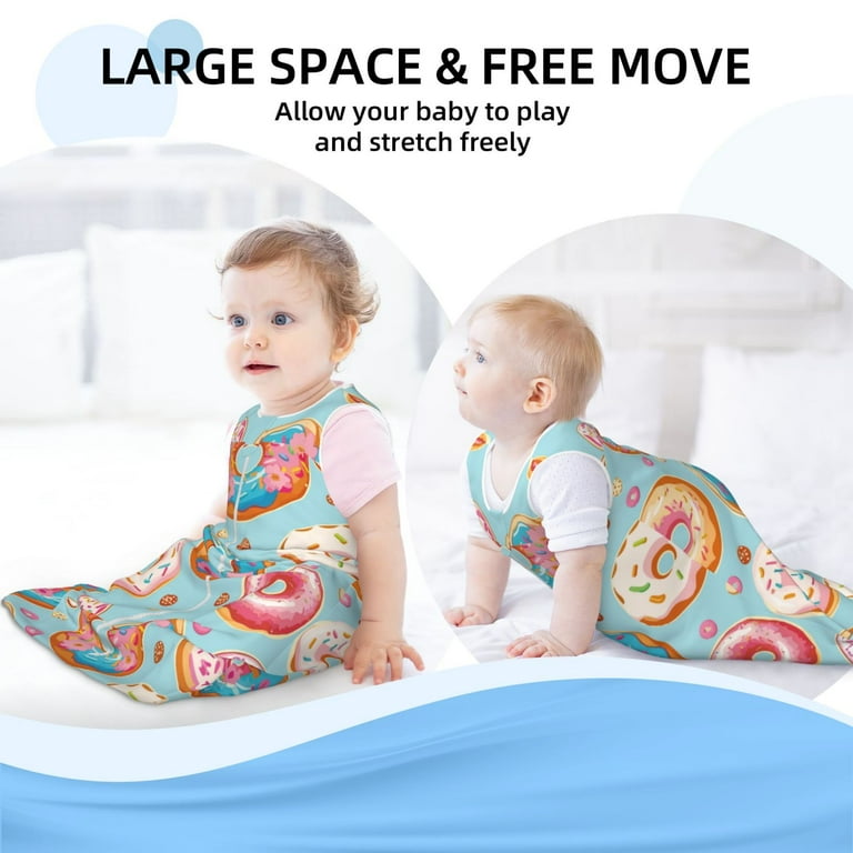 Haiem Colorful Donut Printed Baby Sleep Sack 0 6 Months Muslin Baby Sleeping Bag Zipper Toddler Wearable Blankets Comfy Stretchy Thin Sleep Sacks X Large Walmart