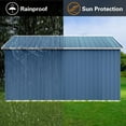 thumbnail image 4 of 10x12 FT Outdoor Storage Shed with Window & Vents, Metal Garden Tool Shed with Built-In Hooks & Padlock, Waterproof Backyard Organization for Lawn Equipment & Seasonal Items, Blue, 4 of 5